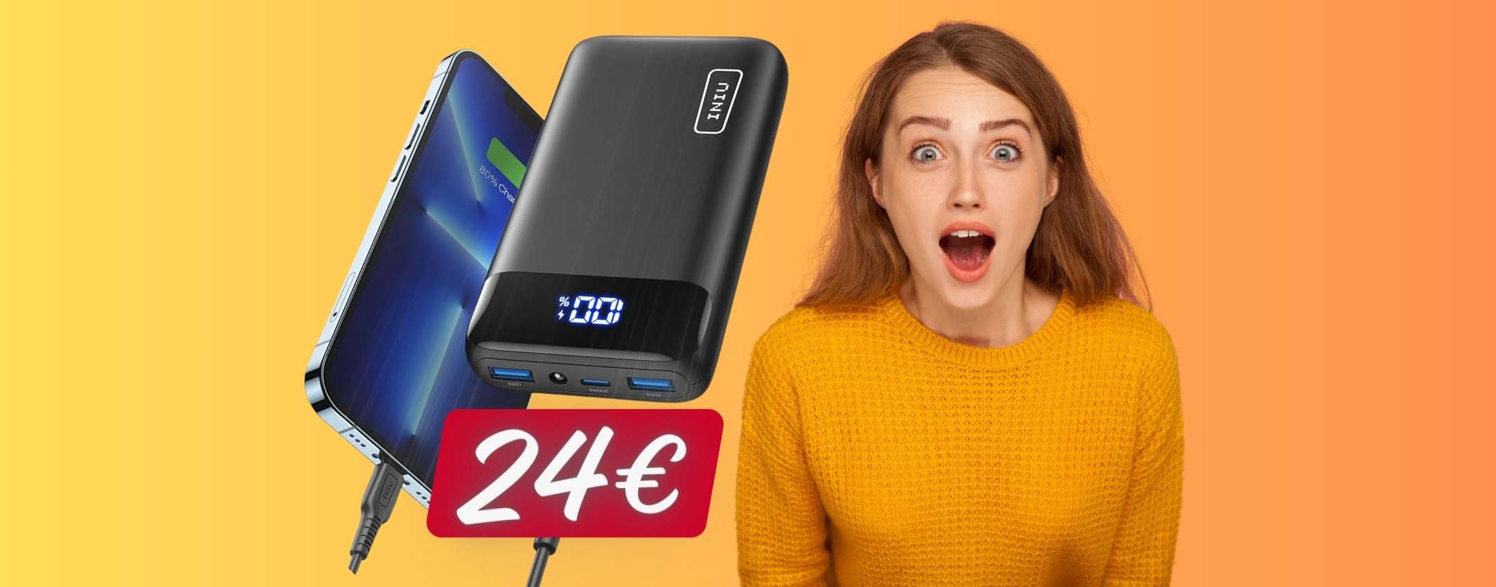 POWER BANK 20000 MAH BATTERIA ESTERNA CARICABATTERIA PORTATILE CARICA RAPIDA Innovagoods POWER BANK 20000 MAH BATTERIA ESTERNA CARICABATTERIA PORTATILE CARICA RAPIDA Innovagoods