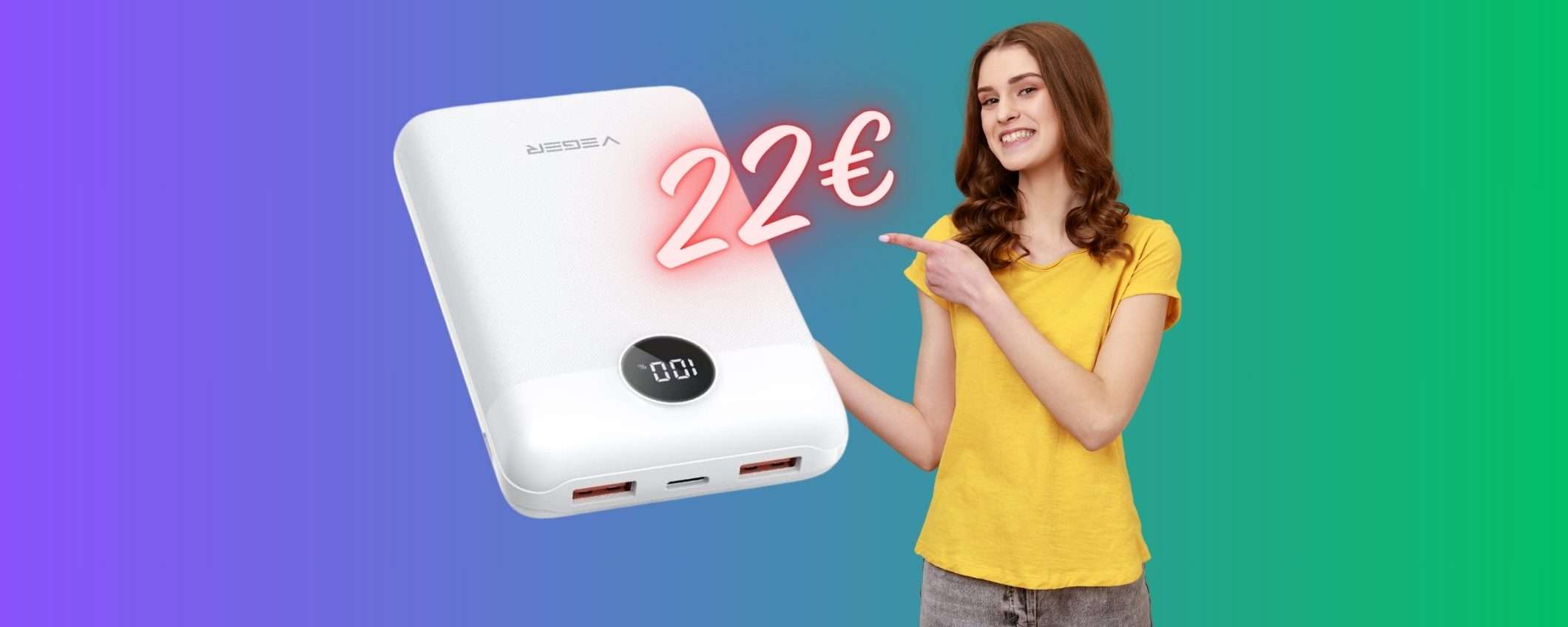 Power Bank da 20000mAh in SUPER SCONTO ora tuo a soli 22€ Power Bank da 20000mAh in SUPER SCONTO ora tuo a soli 22€