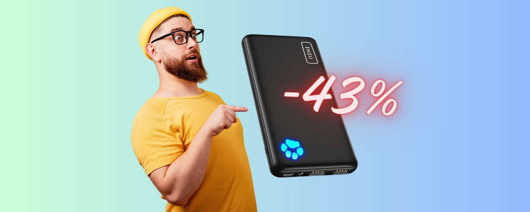 Power Bank con 3 uscite che ricarica di tutto, ora al 43% di SCONTO Power Bank con 3 uscite che ricarica di tutto, ora al 43% di SCONTO