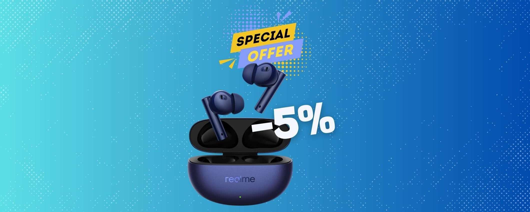 Auricolari a meno di 35€? Possibile con i realme Buds Air 5! Auricolari a meno di 35€? Possibile con i realme Buds Air 5!