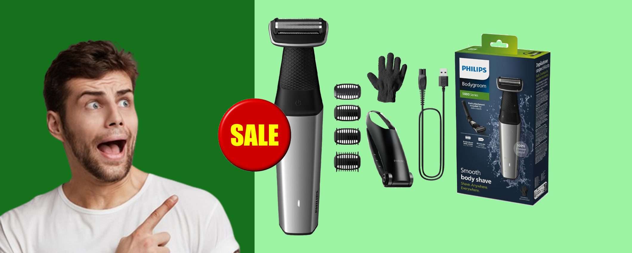 Rifinitore Bodygroom Series 5000 Philips: offerta BOMBA (-40%) Rifinitore Bodygroom Series 5000 Philips: offerta BOMBA (-40%)