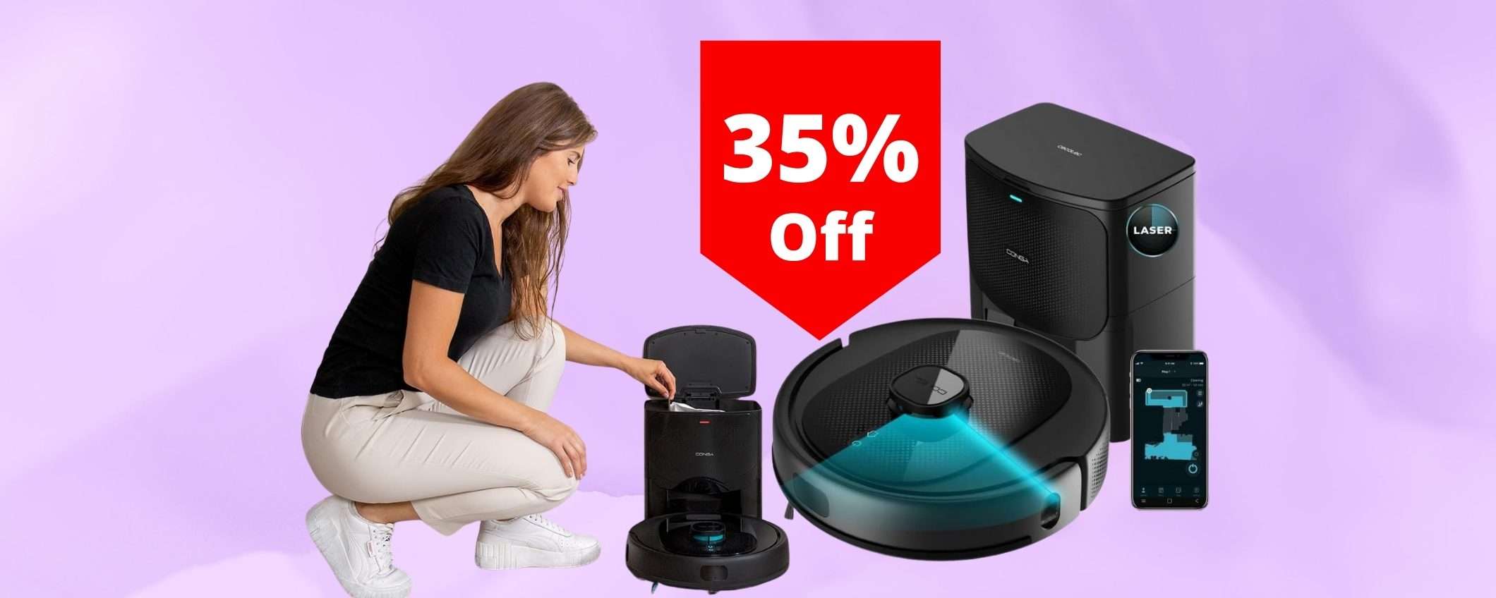Robot aspirapolvere con svuotamento automatico a 88€ in MENO Robot aspirapolvere con svuotamento automatico a 88€ in MENO