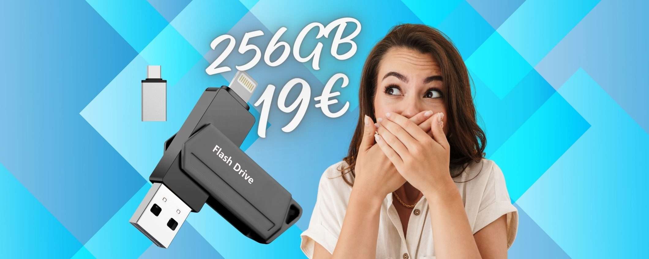 SCONTO FUORI di TESTA per questa chiavetta USB 3 in 1 da 256GB (19€) SCONTO FUORI di TESTA per questa chiavetta USB 3 in 1 da 256GB (19€)