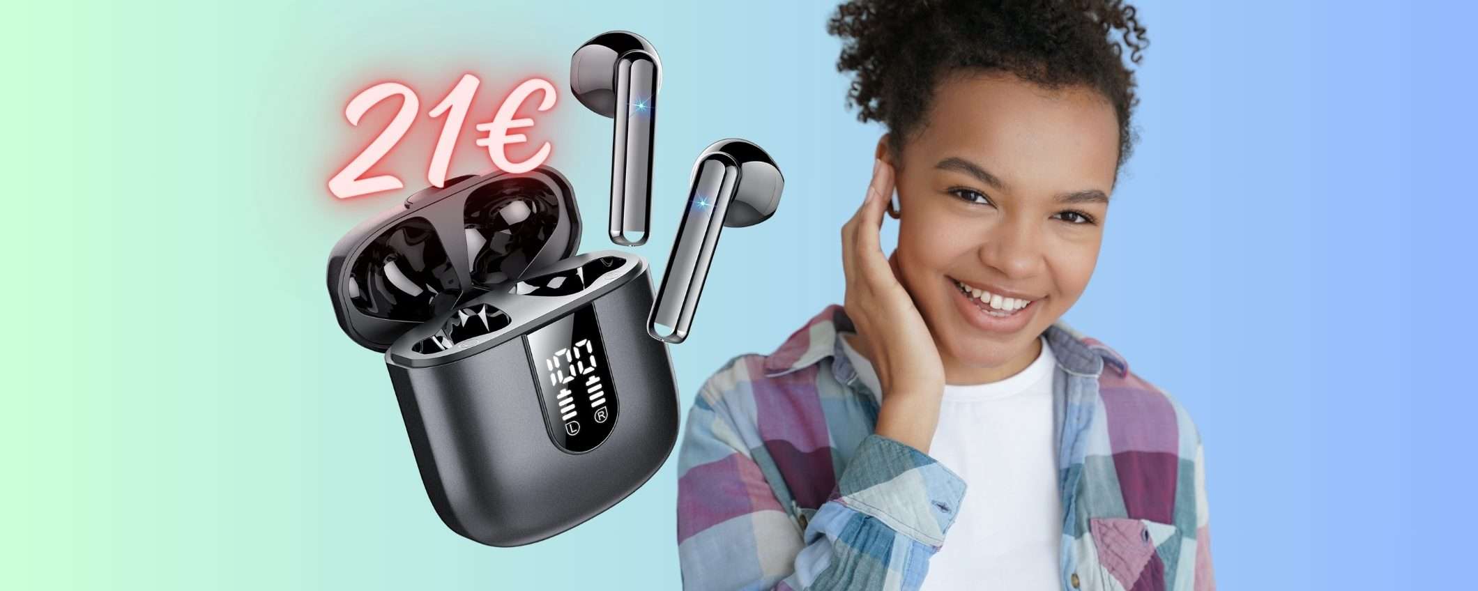 SCONTO PAZZESCO del 71% per questi auricolari wireless ora tuoi a 21€ SCONTO PAZZESCO del 71% per questi auricolari wireless ora tuoi a 21€