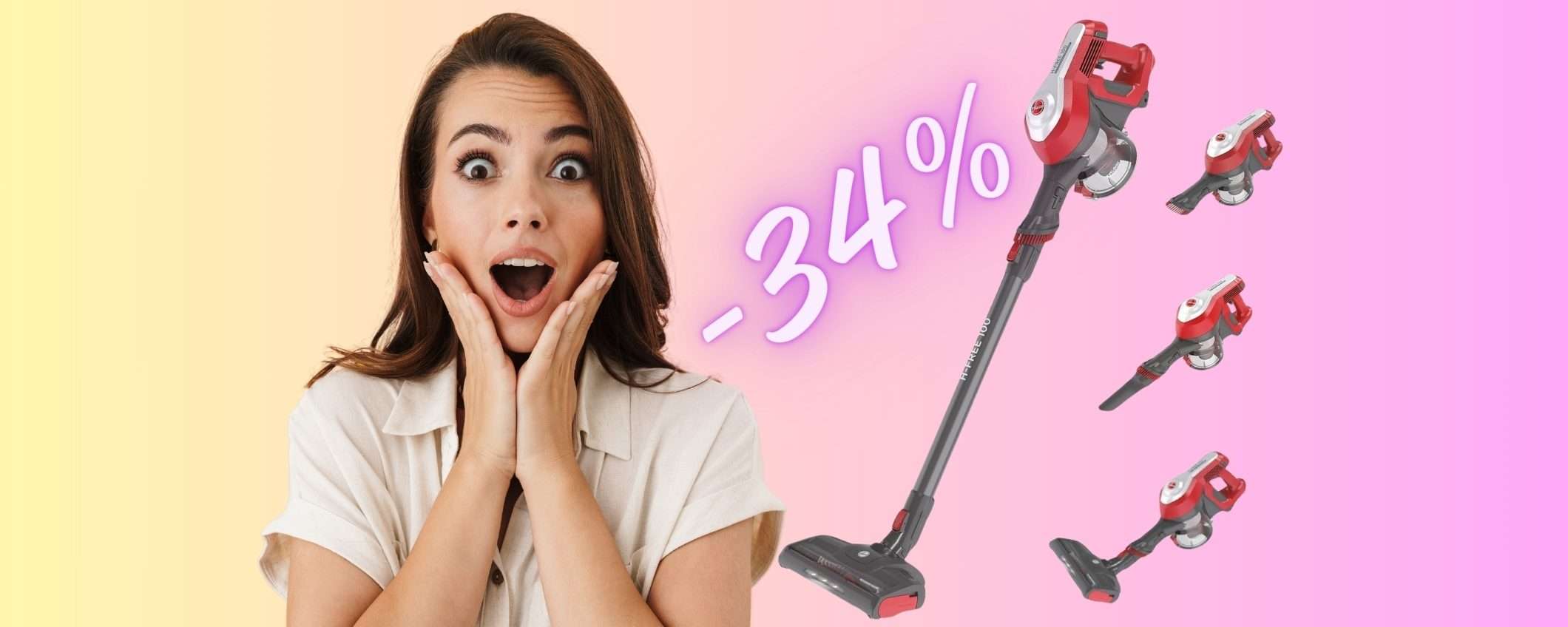 Scopa elettrica Hoover H-FREE 100 in OFFERTA a TEMPO al 34% in meno Scopa elettrica Hoover H-FREE 100 in OFFERTA a TEMPO al 34% in meno