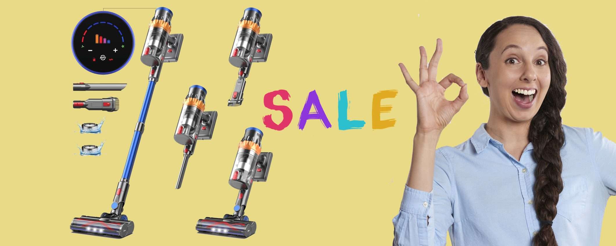 Scopa elettrica senza fili potentissima: doppio sconto WOW (€154,96) Scopa elettrica senza fili potentissima: doppio sconto WOW (€154,96)