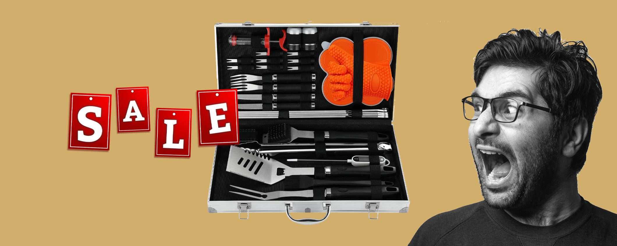 Set di accessori per barbecue (30pz): sconto del 18%+coupon 20% Set di accessori per barbecue (30pz): sconto del 18%+coupon 20%