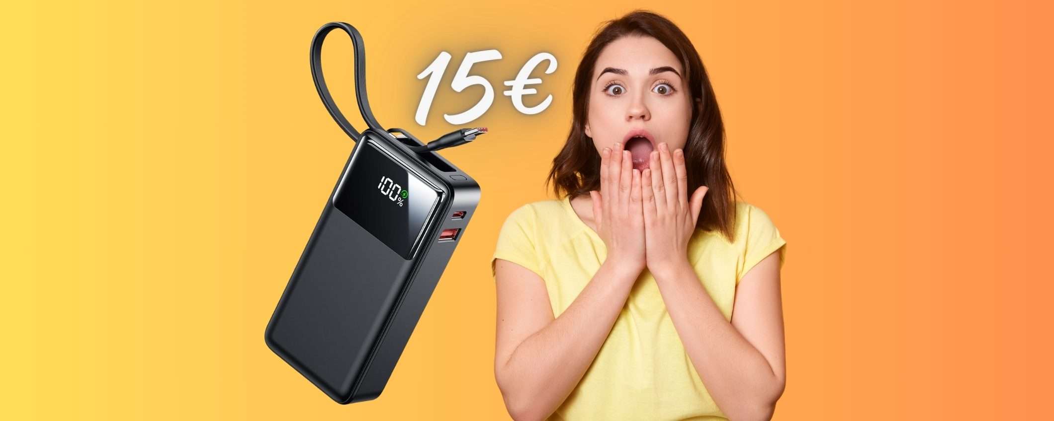SOLO 15€ e puoi avere questo Power Bank da 20000mAh con cavo integrato SOLO 15€ e puoi avere questo Power Bank da 20000mAh con cavo integrato