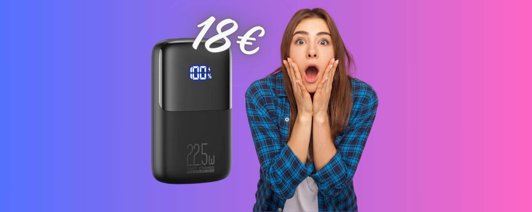 Solo 18€ per questo mini Power Bank con ricarica rapida (Amazon) Solo 18€ per questo mini Power Bank con ricarica rapida (Amazon)