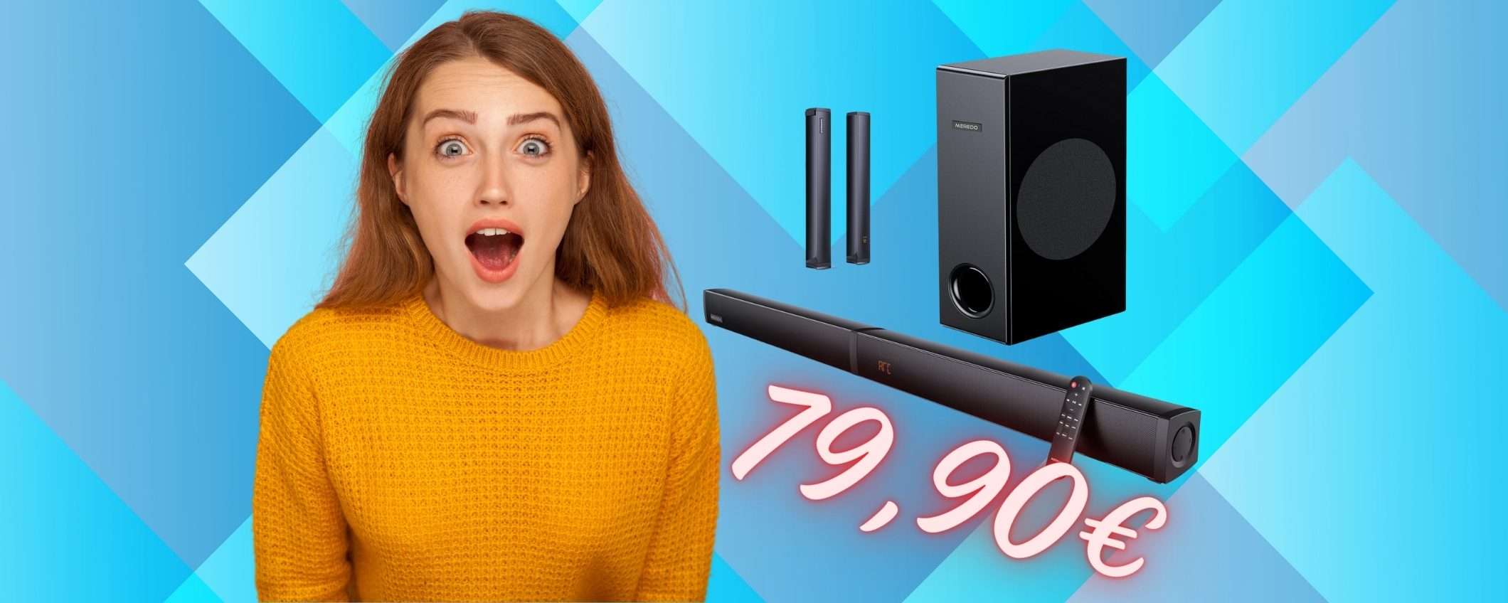 Soundbar Bluetooth da 180W con subwoofer a MENO di 80€, WOW Soundbar Bluetooth da 180W con subwoofer a MENO di 80€, WOW