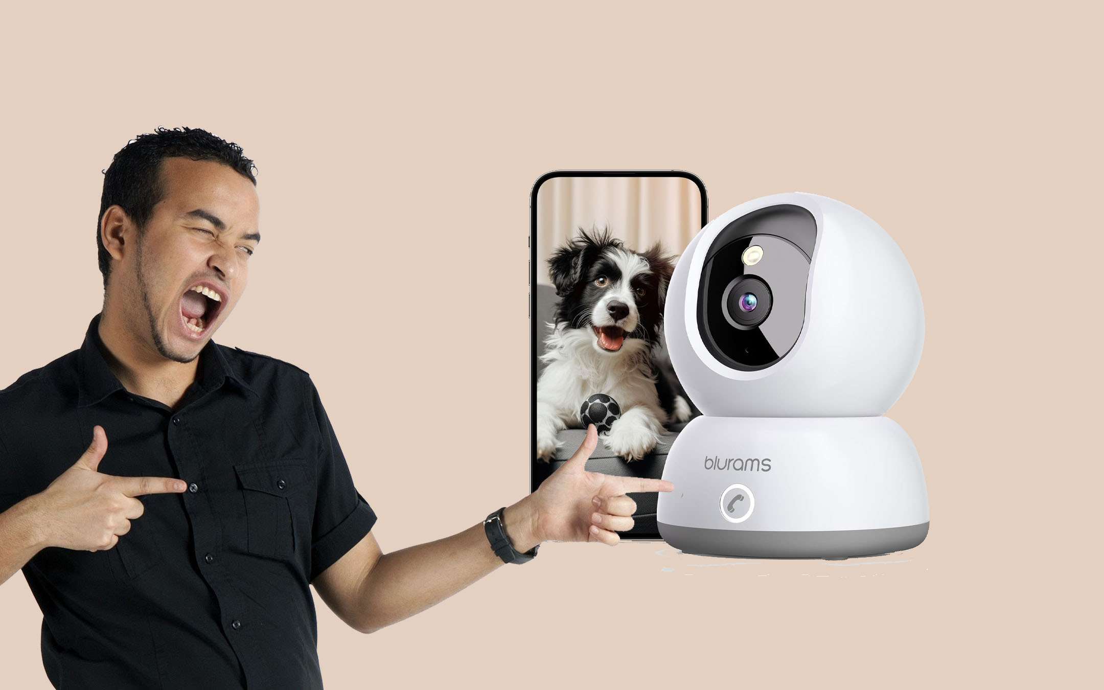 Telecamera di Sorveglianza Ctronics 2.5K 4MP con Doppio Obiettivo WiFi 2.4/5 GHz, Rilevamento