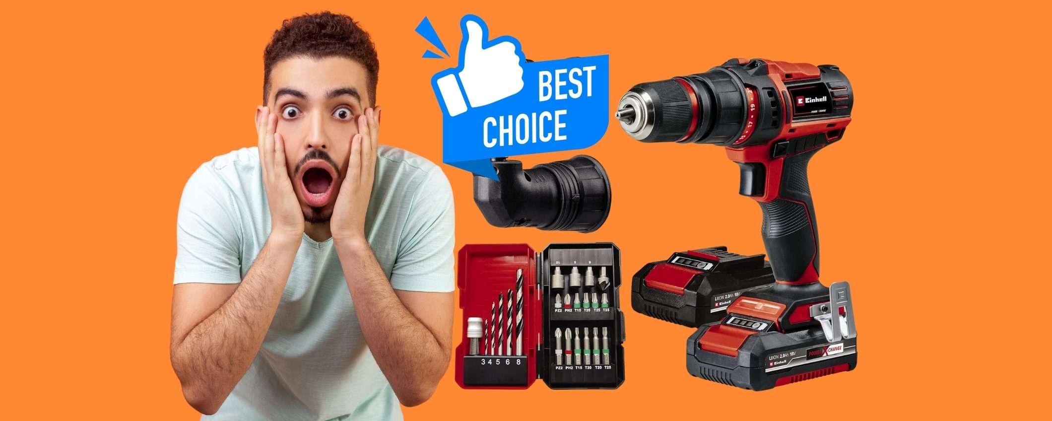 Trapano avvitatore a batteria con valigetta e accessori, SCONTO eBay Trapano avvitatore a batteria con valigetta e accessori, SCONTO eBay
