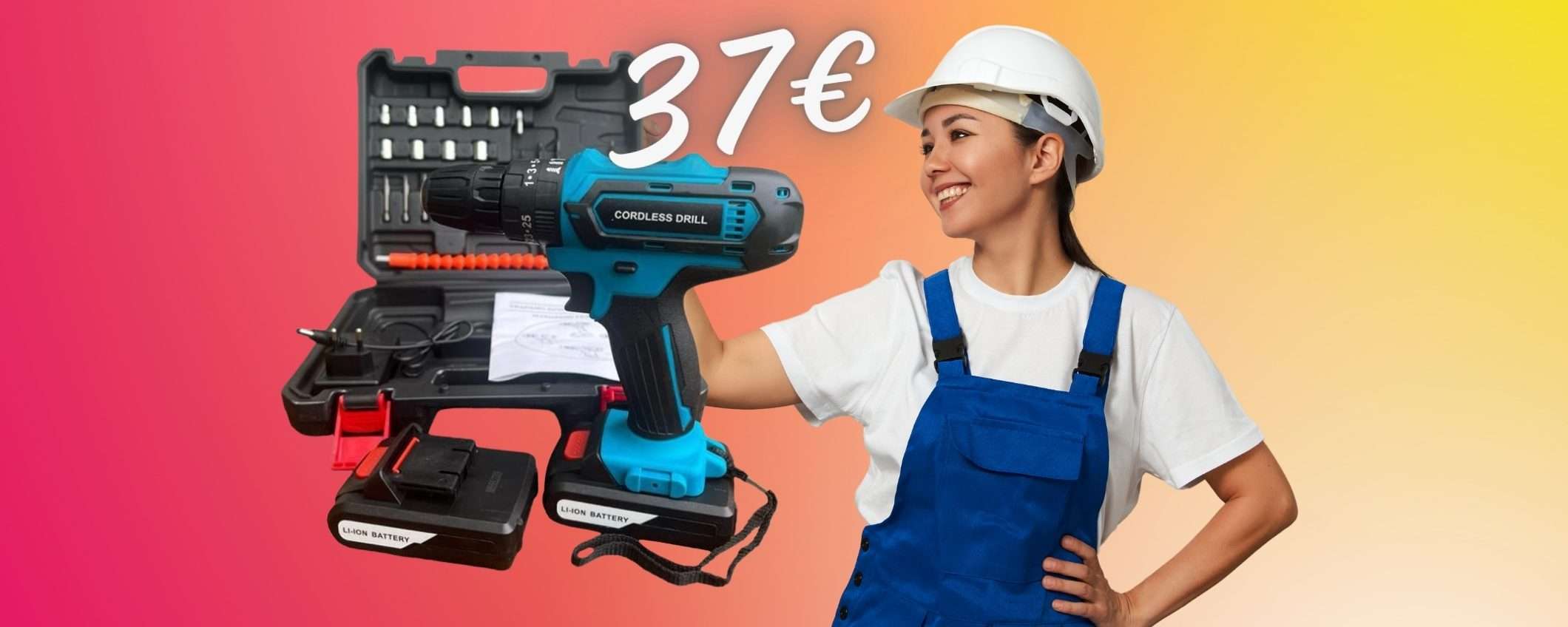 Trapano avvitatore a percussione, valigetta e accessori a PREZZO Outlet Trapano avvitatore a percussione, valigetta e accessori a PREZZO Outlet