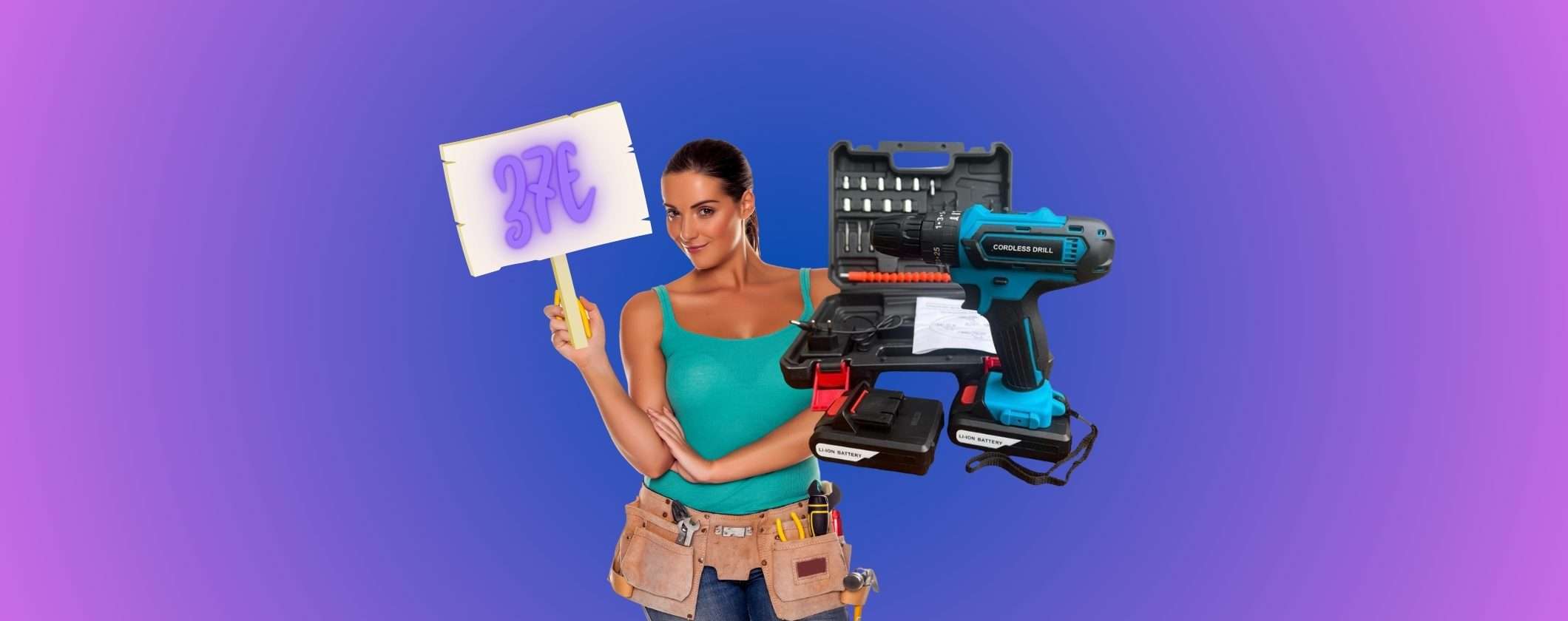 Trapano Avvitatore con SUPER KIT e DOPPIA BATTERIA a 37€ Trapano Avvitatore con SUPER KIT e DOPPIA BATTERIA a 37€