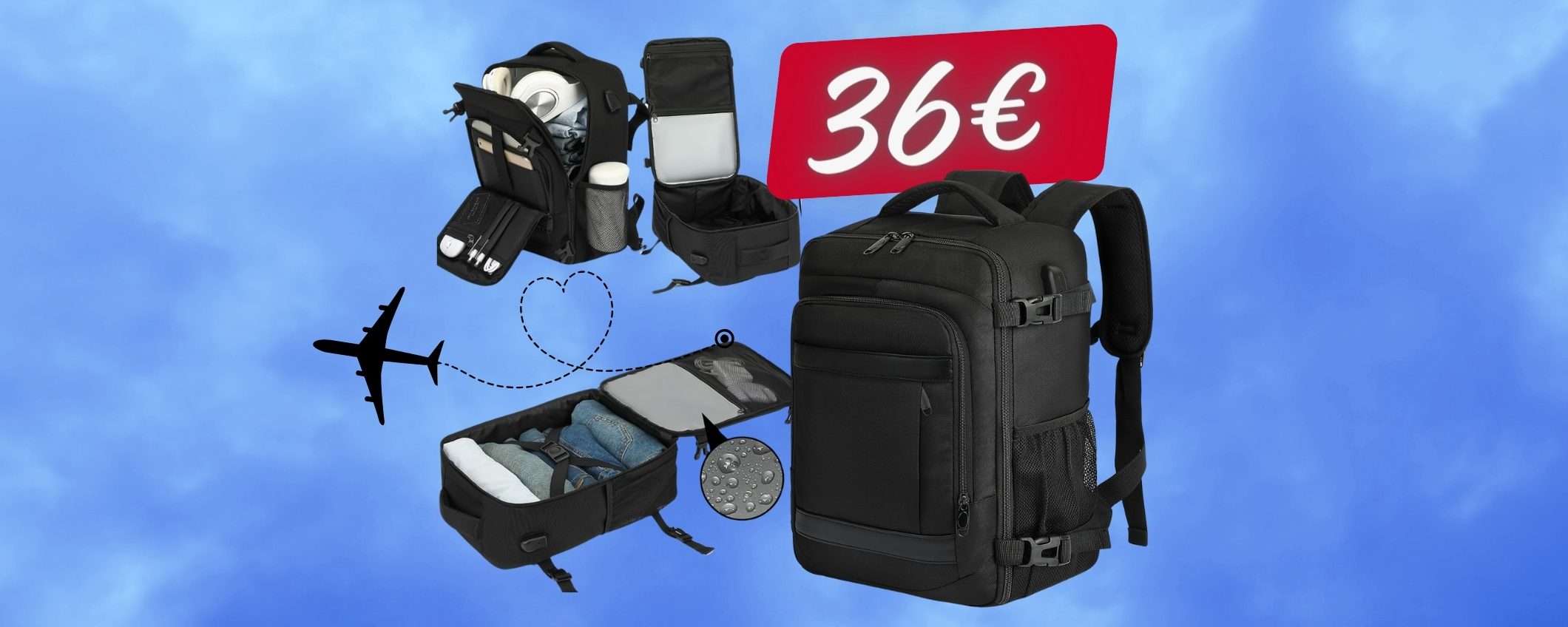 Vola con Ryanair SENZA PENSIERI con questo zaino da viaggio (36€) Vola con Ryanair SENZA PENSIERI con questo zaino da viaggio (36€)