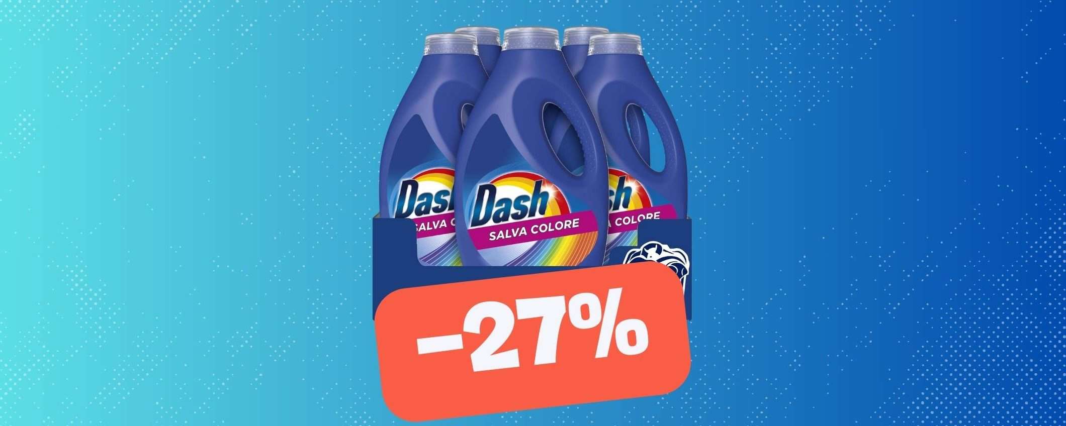 5 Dash detersivo liquido in sconto del 27%, solo per oggi 5 Dash detersivo liquido in sconto del 27%, solo per oggi