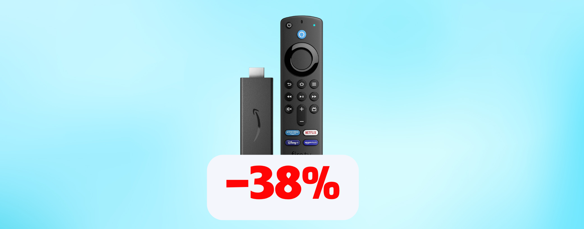 Hub per tutti i tuoi contenuti TV: Fire TV Stick in sconto del 38% Hub per tutti i tuoi contenuti TV: Fire TV Stick in sconto del 38%
