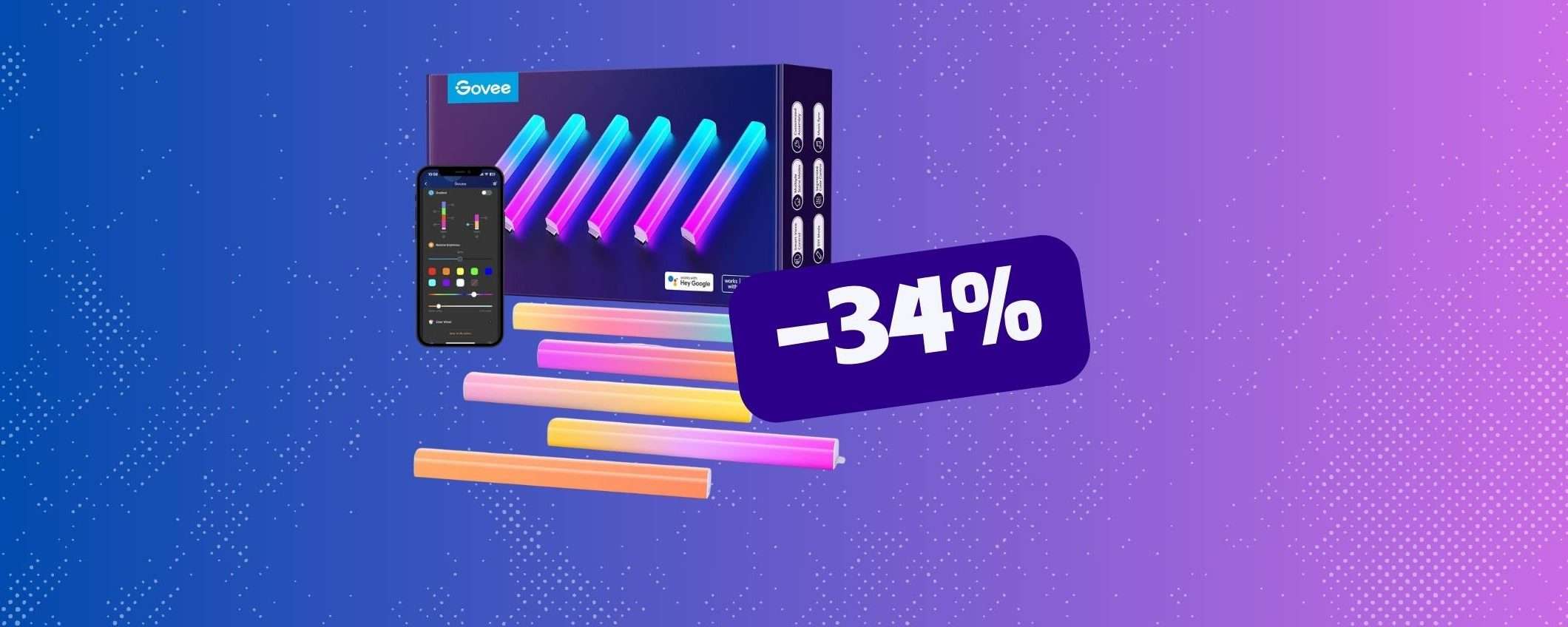 Personalizza il tuo soggiorno con le Govee Glide LED (-34%) Personalizza il tuo soggiorno con le Govee Glide LED (-34%)