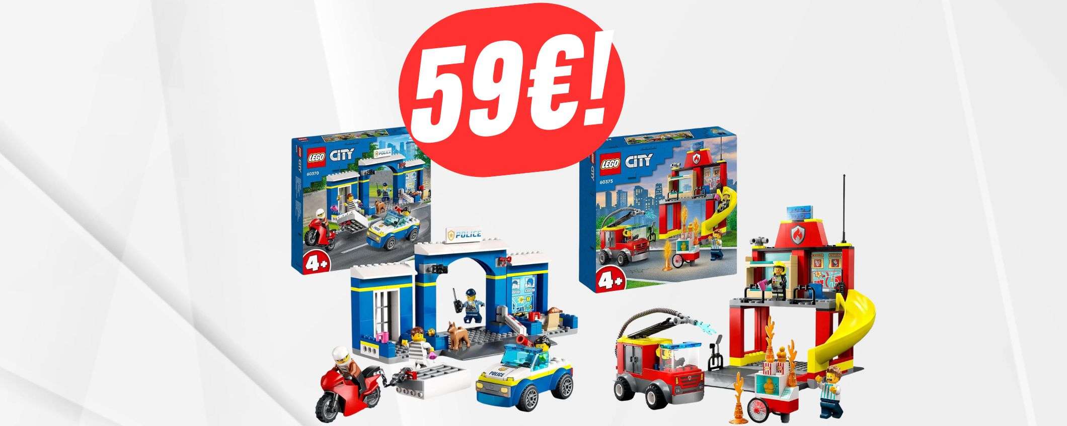 Solo 59€ per due set LEGO: pompieri e polizia ti aspettano! Solo 59€ per due set LEGO: pompieri e polizia ti aspettano!