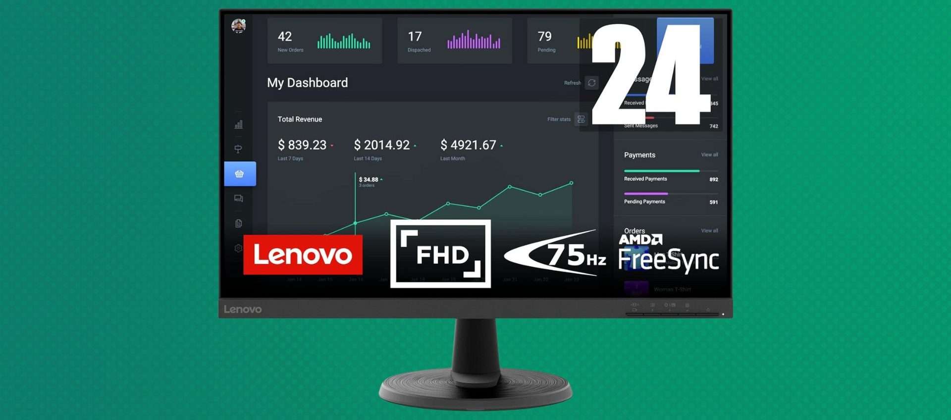 Monitor Lenovo, offerta wow: meno di 100€ per 24 Monitor Lenovo, offerta wow: meno di 100€ per 24