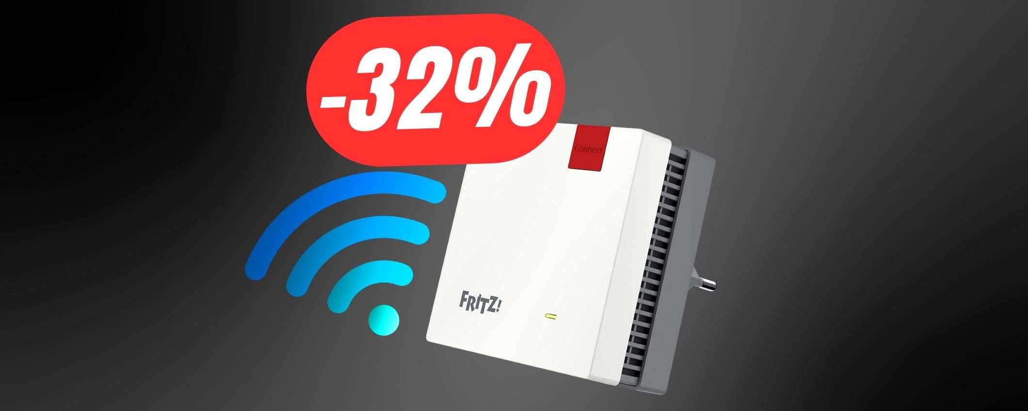 Rendi la tua connessione WiFi velocissima grazie al RIPETITORE FRITZ! (-32%) Rendi la tua connessione WiFi velocissima grazie al RIPETITORE FRITZ! (-32%)