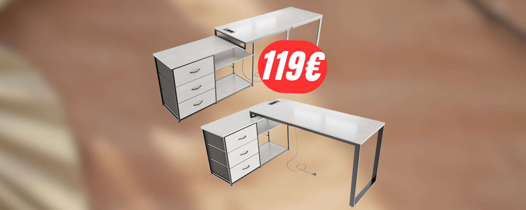 Questa SCRIVANIA ad angolo è MODULARE e costa solamente 119€ grazie al folle SCONTO! Questa SCRIVANIA ad angolo è MODULARE e costa solamente 119€ grazie al folle SCONTO!