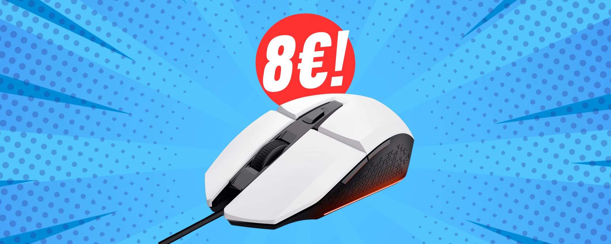 MINIMO STORICO per questo MOUSE da gaming (costa 8€!) MINIMO STORICO per questo MOUSE da gaming (costa 8€!)