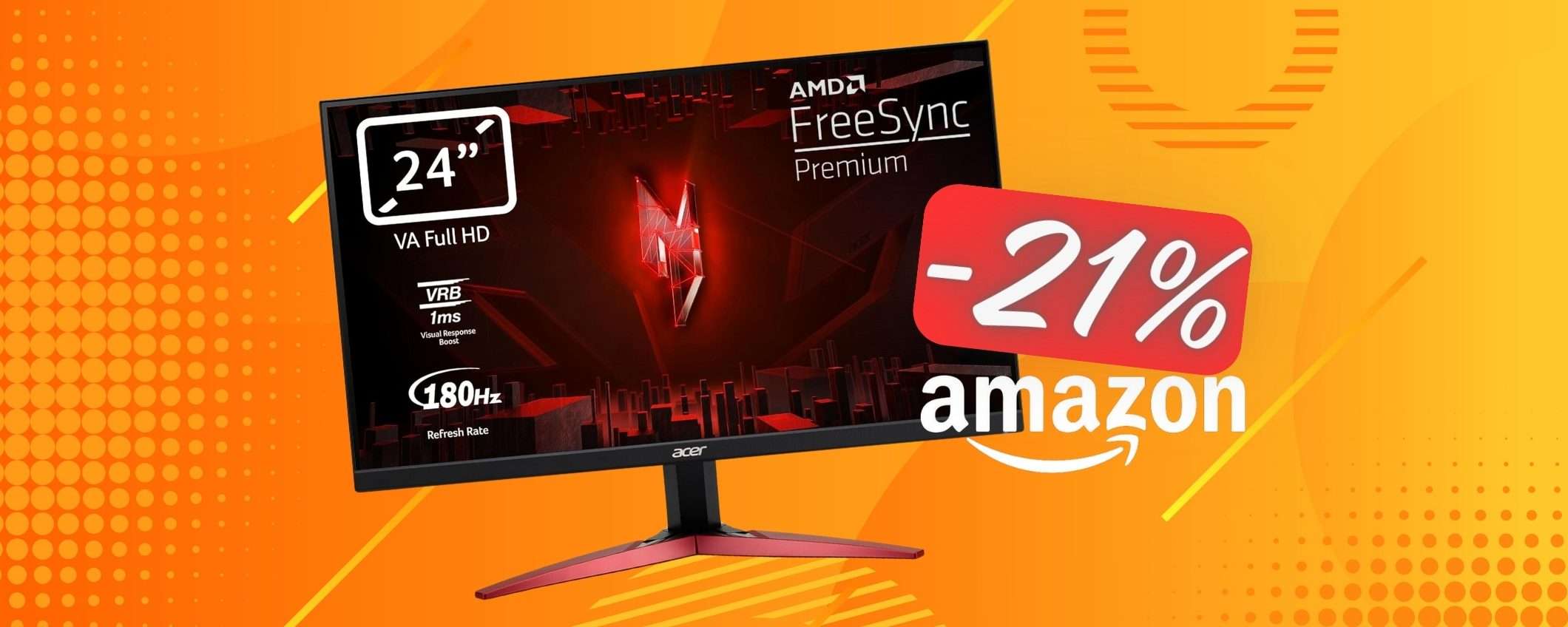 Acer Nitro: monitor gaming da 24 pollici in OFFERTA a TEMPO (109€) Acer Nitro: monitor gaming da 24 pollici in OFFERTA a TEMPO (109€)