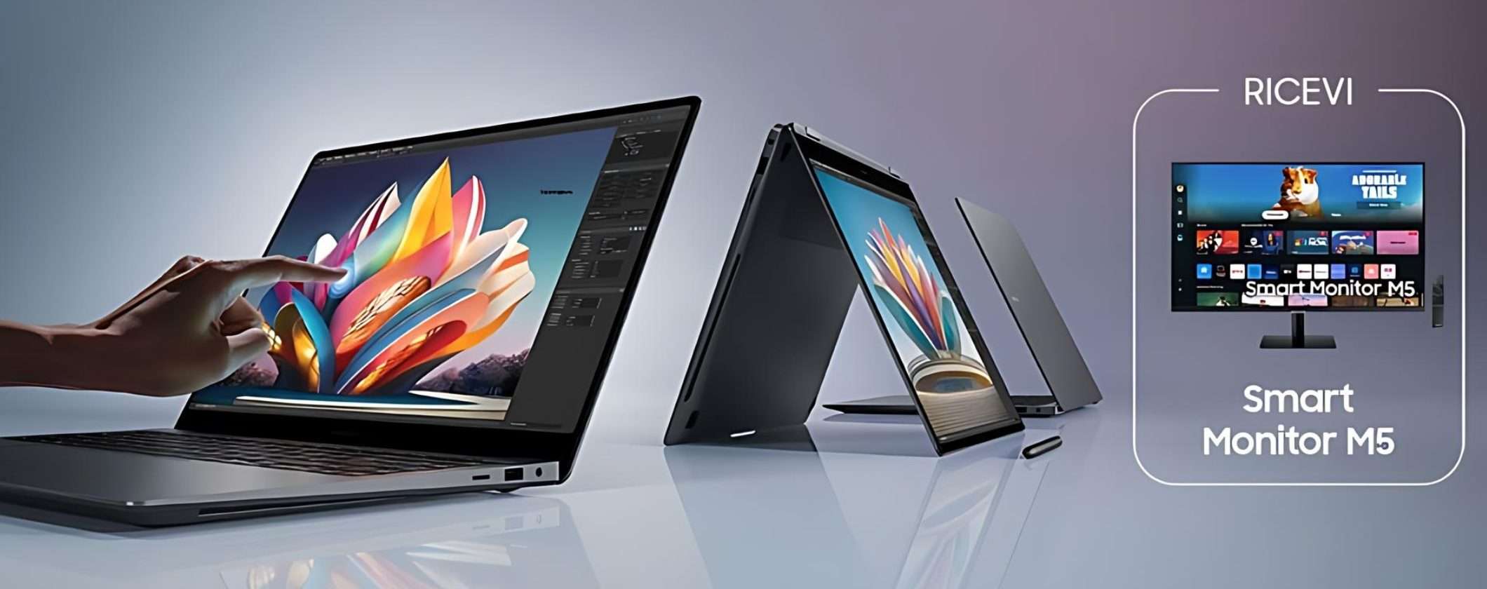 Acquista Samsung Galaxy Book4: in REGALO Smart Monitor M5 Acquista Samsung Galaxy Book4: in REGALO Smart Monitor M5