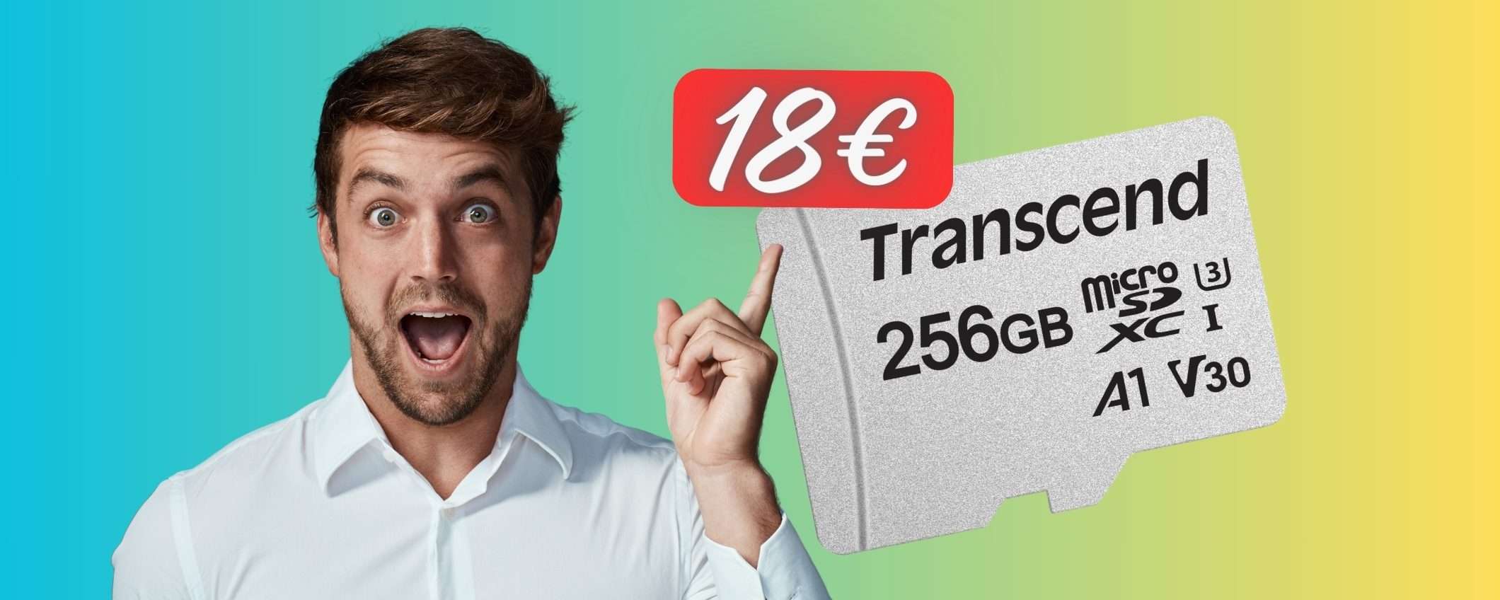 Appena 18€ per la scheda microSD Transcend da 256GB, FOLLIA Amazon Appena 18€ per la scheda microSD Transcend da 256GB, FOLLIA Amazon