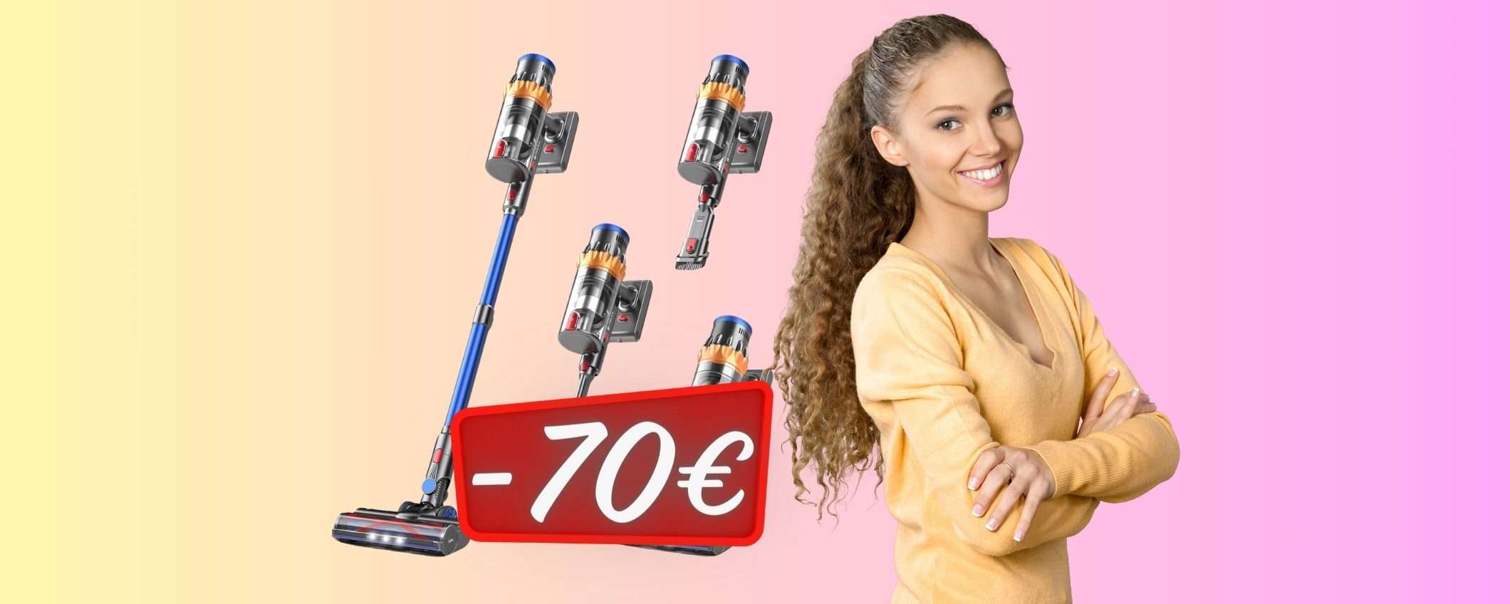Aspirapolvere senza fili da 45Kpa e oltre 1 ora di autonomia in SCONTO di 70€ Aspirapolvere senza fili da 45Kpa e oltre 1 ora di autonomia in SCONTO di 70€