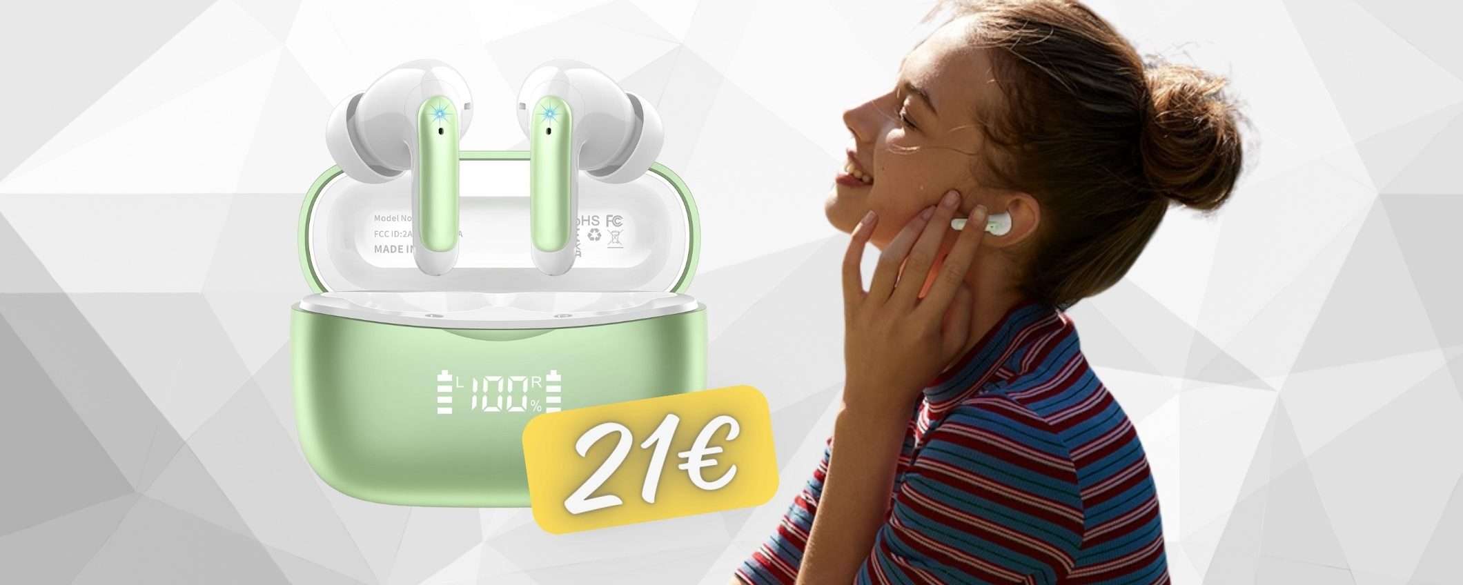 Auricolari Bluetooth con ENC e 56 ore di audio a PREZZO da SOGNO (21€) Auricolari Bluetooth con ENC e 56 ore di audio a PREZZO da SOGNO (21€)