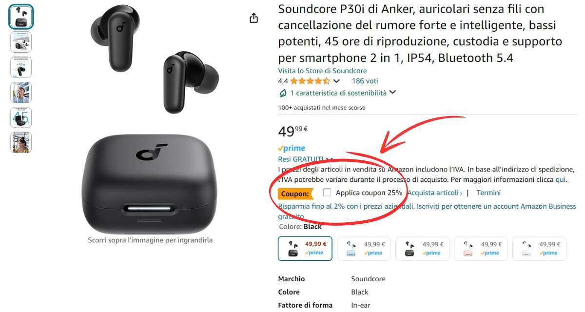 auricolari-wireless-soundcore-p30i-custodia-supporto-smartphone-coupon