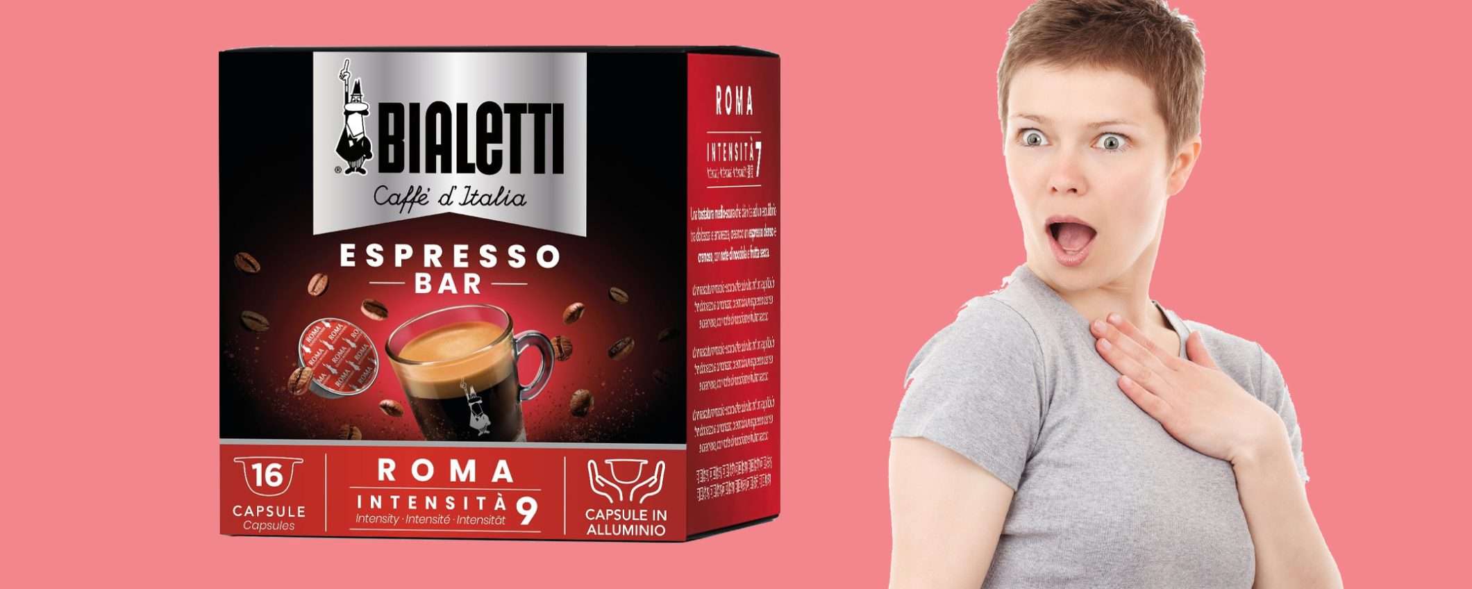 Caffè Bialetti Roma capsule in alluminio (16pz): sconto del 31% Caffè Bialetti Roma capsule in alluminio (16pz): sconto del 31%