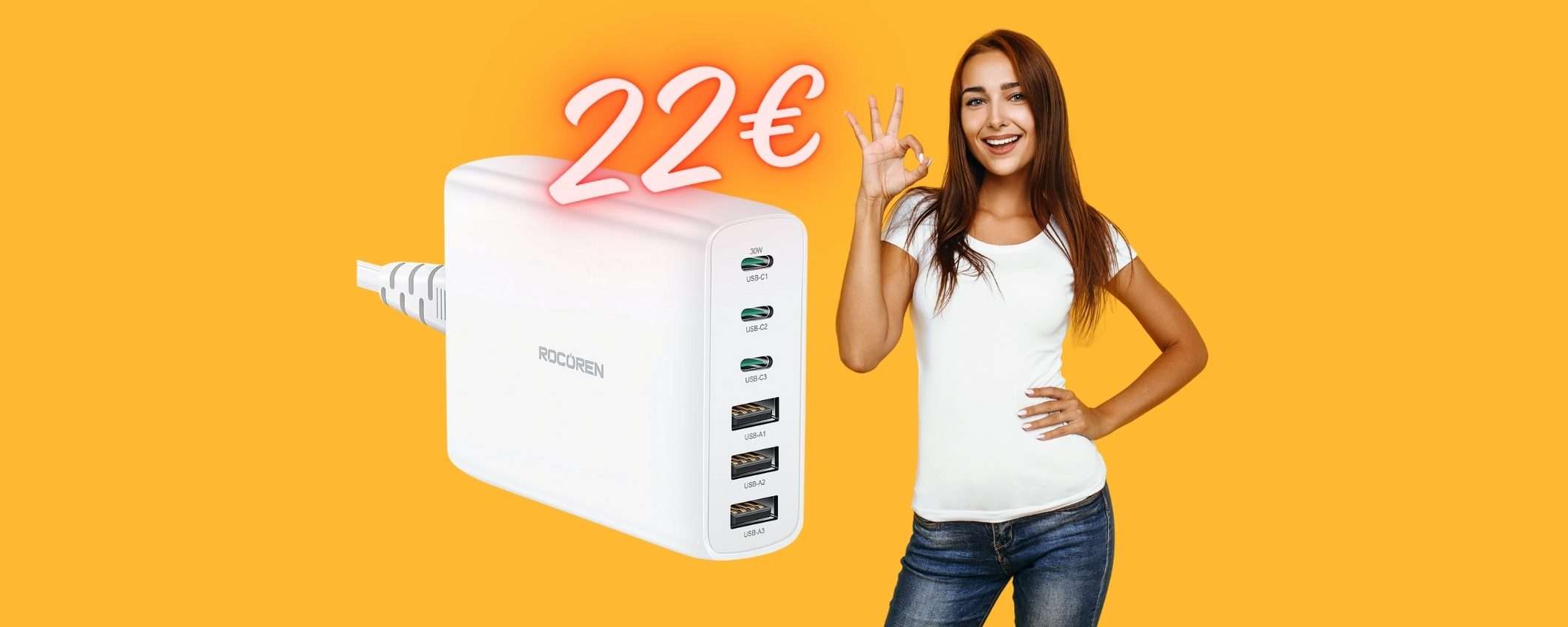 Caricatore USB multiplo da 100W in TRIPLO SCONTO ora è tuo a 22€ Caricatore USB multiplo da 100W in TRIPLO SCONTO ora è tuo a 22€