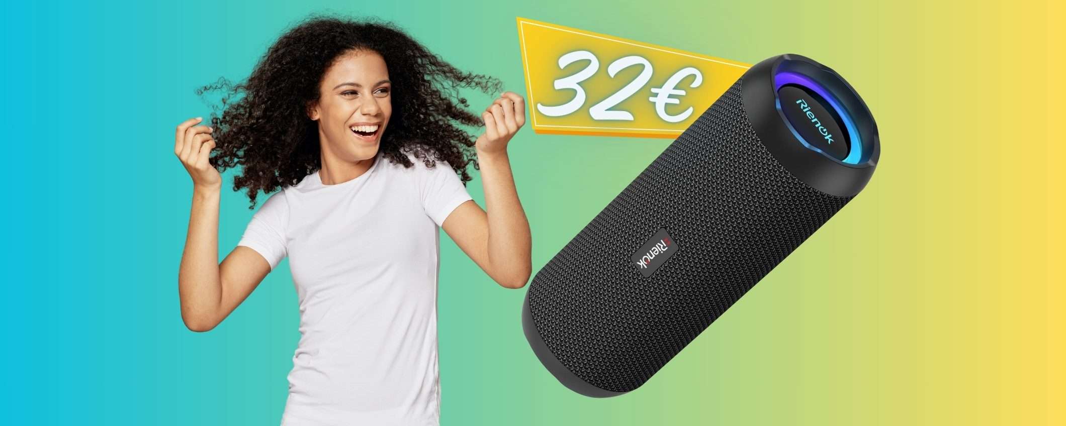 Cassa Bluetooth portatile impermeabile con BASSI POTENTI (32€) Cassa Bluetooth portatile impermeabile con BASSI POTENTI (32€)