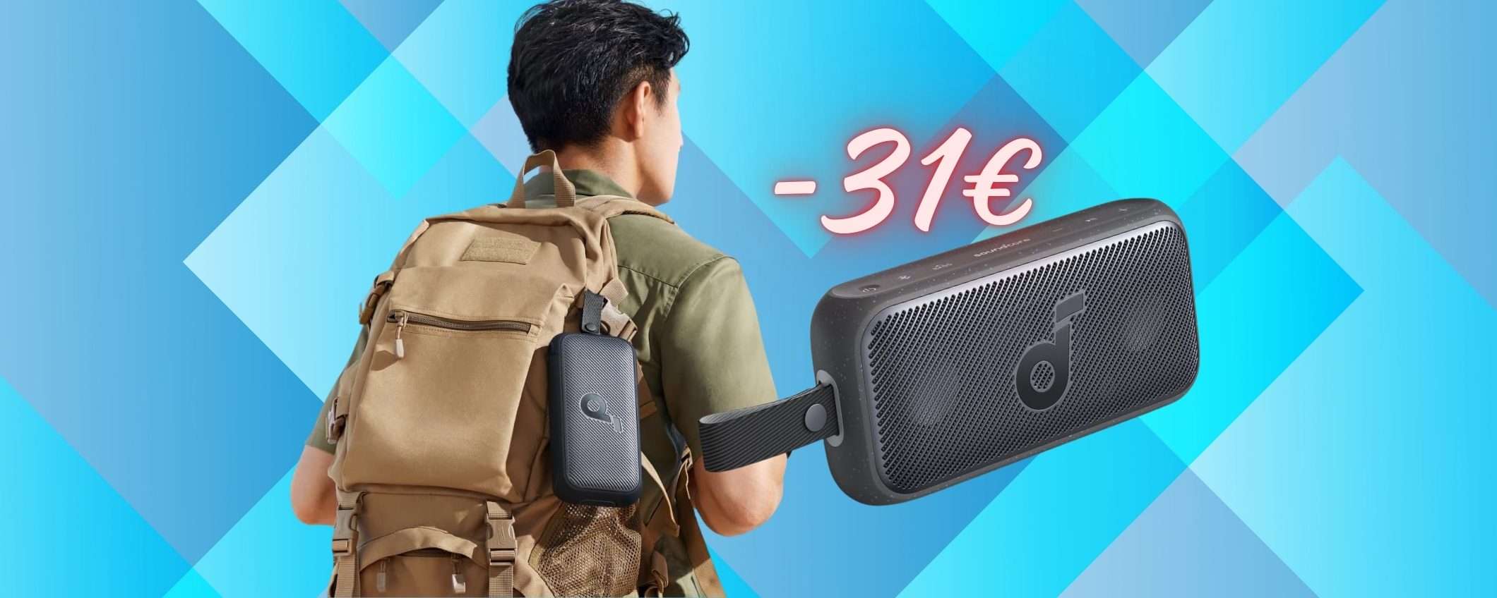Cassa Bluetooth portatile e impermeabile Soundcore in DOPPIO SCONTO (-31€) Cassa Bluetooth portatile e impermeabile Soundcore in DOPPIO SCONTO (-31€)