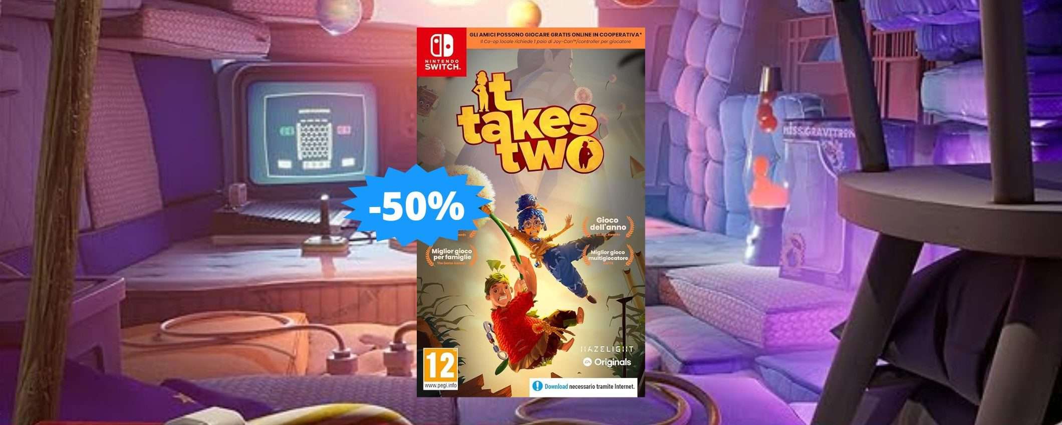 It Takes Two per Switch: prezzo BOMBA su Amazon (-50%) It Takes Two per Switch: prezzo BOMBA su Amazon (-50%)