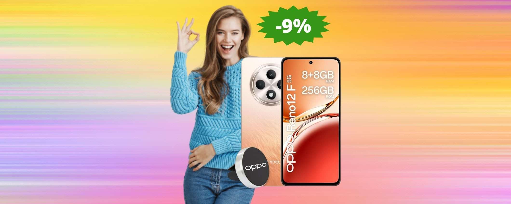 OPPO Reno12 F: sconto del 9% a tempo LIMITATISSIMO OPPO Reno12 F: sconto del 9% a tempo LIMITATISSIMO