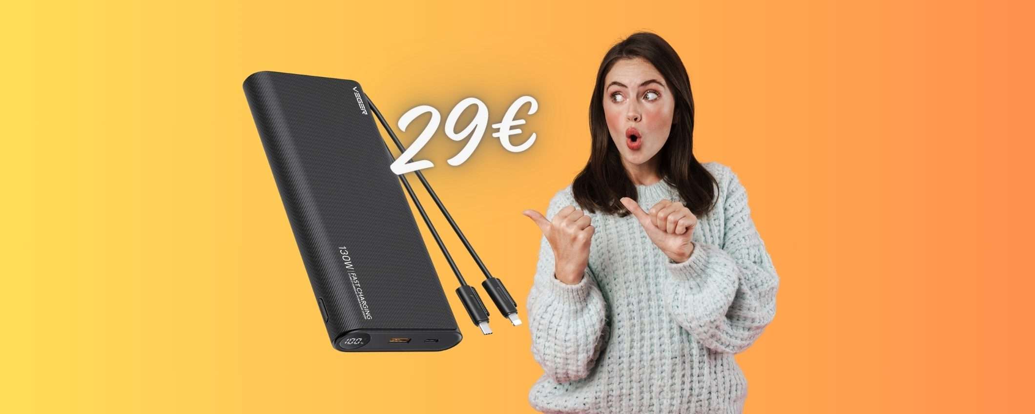 Doppio SCONTO su Amazon per questo Power Bank con cavi integrati (29€) Doppio SCONTO su Amazon per questo Power Bank con cavi integrati (29€)