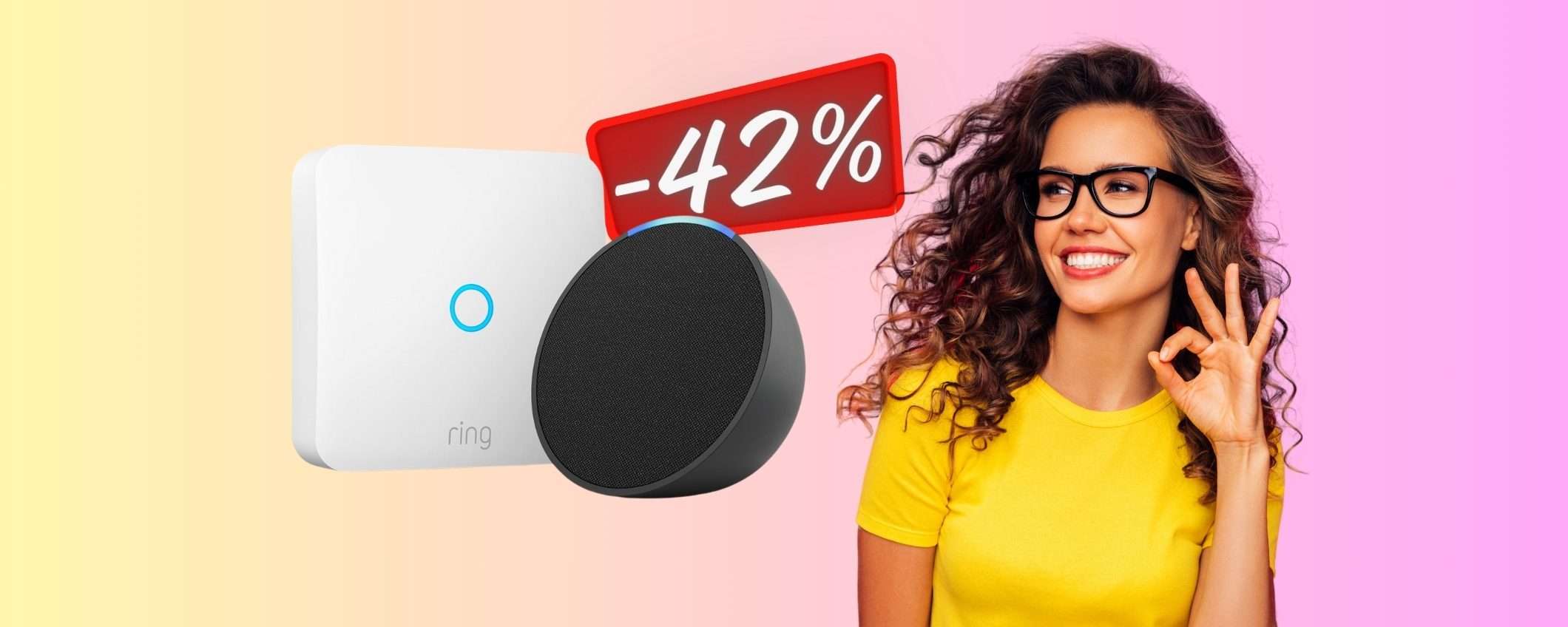 Echo Pop + Ring Intercom a PREZZO SHOCK, casa domotica al 42% in MENO Echo Pop + Ring Intercom a PREZZO SHOCK, casa domotica al 42% in MENO