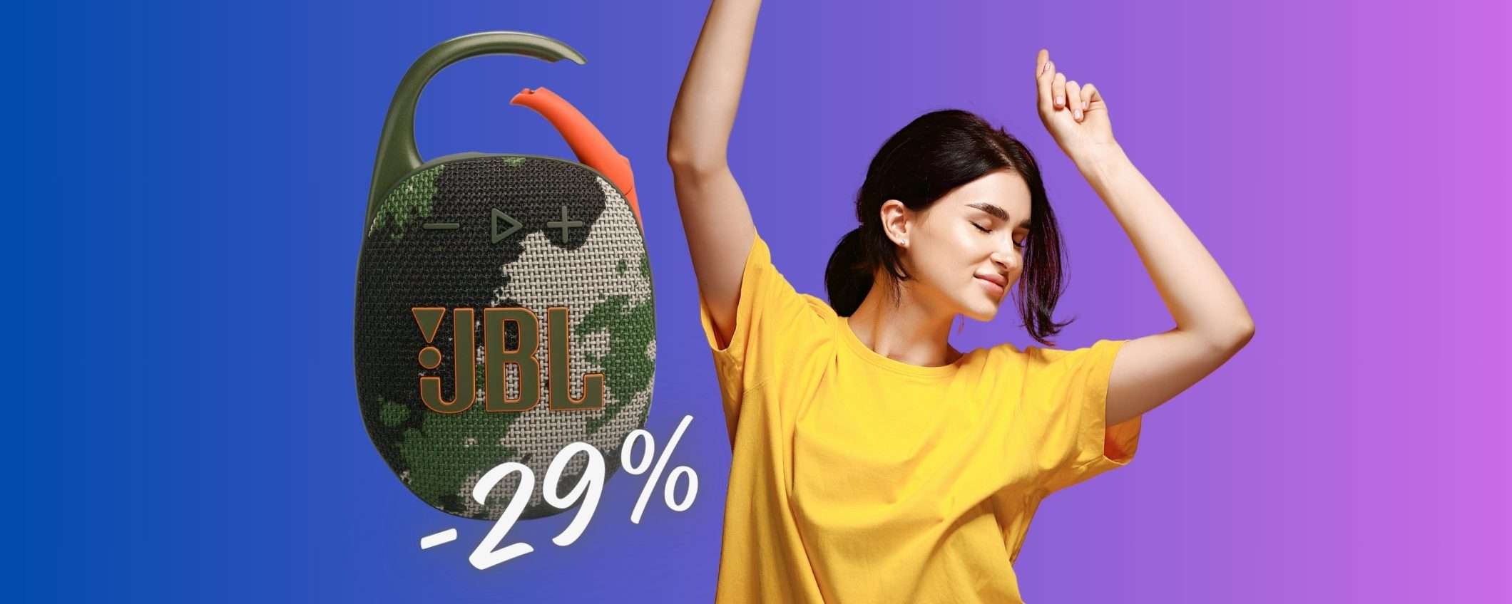 JBL Clip 5: speaker Bluetooth portatile al PREZZO più BASSO di SEMPRE (-29%) JBL Clip 5: speaker Bluetooth portatile al PREZZO più BASSO di SEMPRE (-29%)
