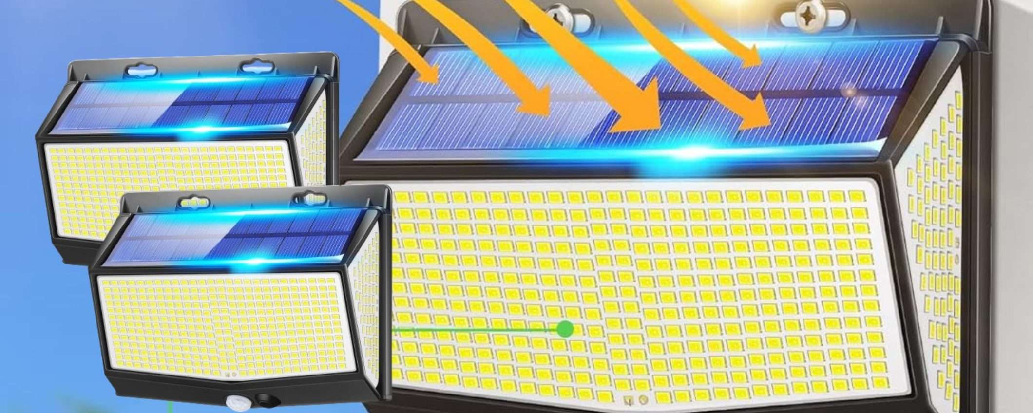 Luce solare 468 LED a 10€ su Amazon: 2000 lumen per illuminare a GIORNO Luce solare 468 LED a 10€ su Amazon: 2000 lumen per illuminare a GIORNO