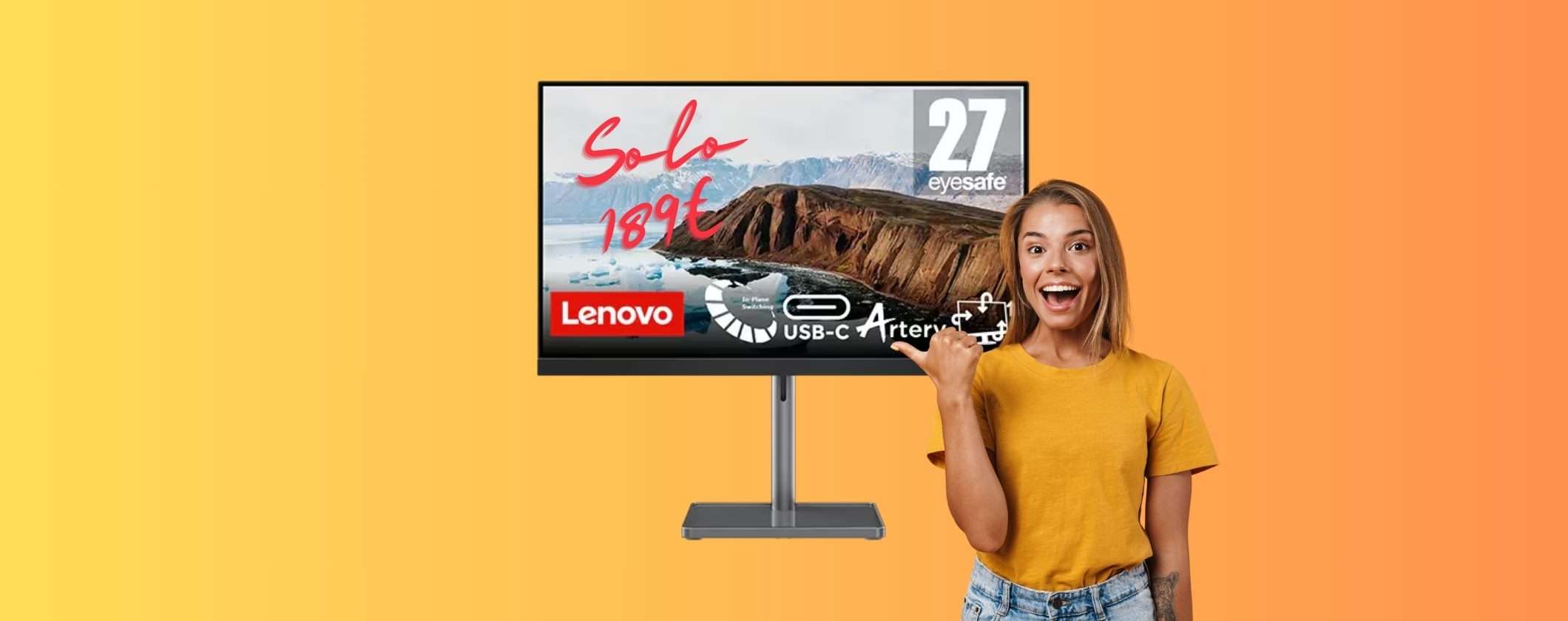 Monitor Lenovo L27m FHD a soli 189€ con il nuovo Coupon Monitor Lenovo L27m FHD a soli 189€ con il nuovo Coupon