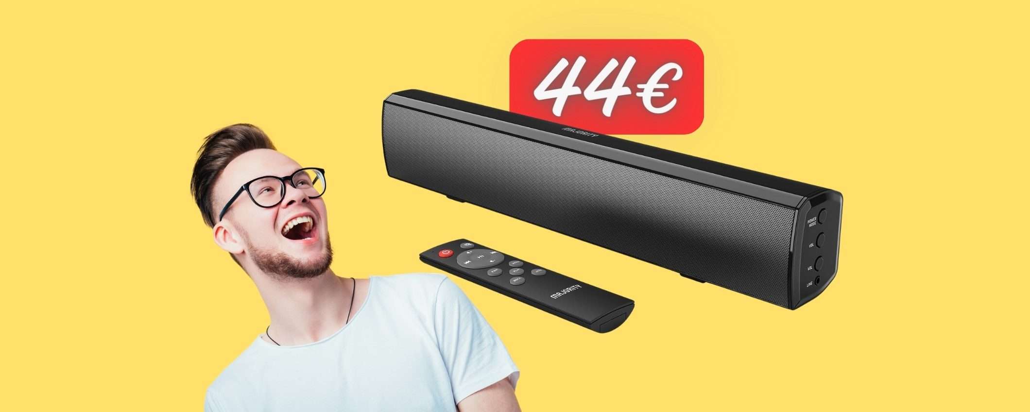 OFFERTA FUORI di TESTA su Amazon: soundbar Bluetooth tua a soli 44€ OFFERTA FUORI di TESTA su Amazon: soundbar Bluetooth tua a soli 44€