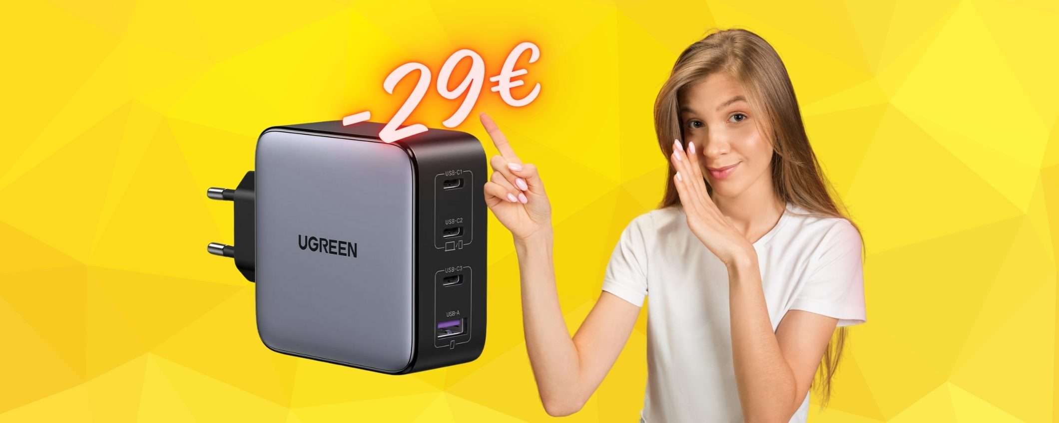 OFFERTA SUPER di Amazon per questo caricatore USB da 100W e 4 uscite (29€) OFFERTA SUPER di Amazon per questo caricatore USB da 100W e 4 uscite (29€)