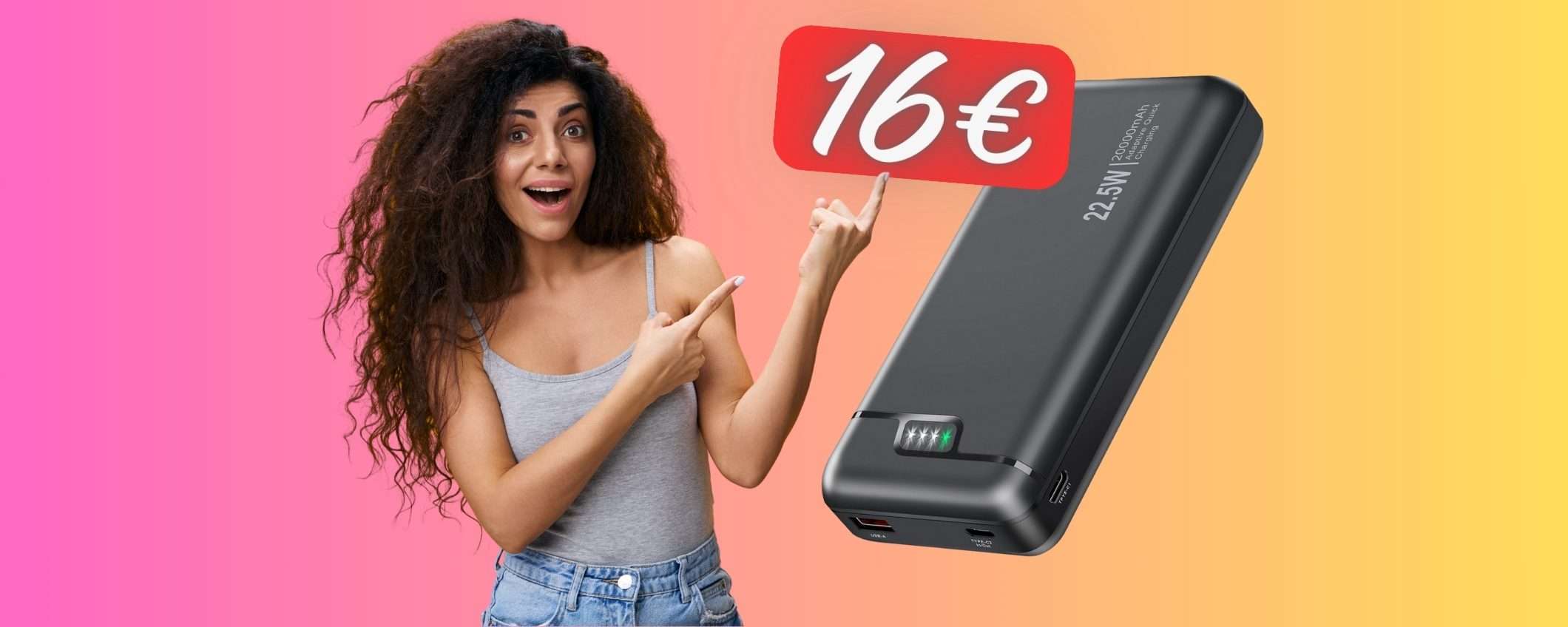 Power Bank da 20000mAh che ricarica 3 device in contemporanea a SOLI 16€ Power Bank da 20000mAh che ricarica 3 device in contemporanea a SOLI 16€