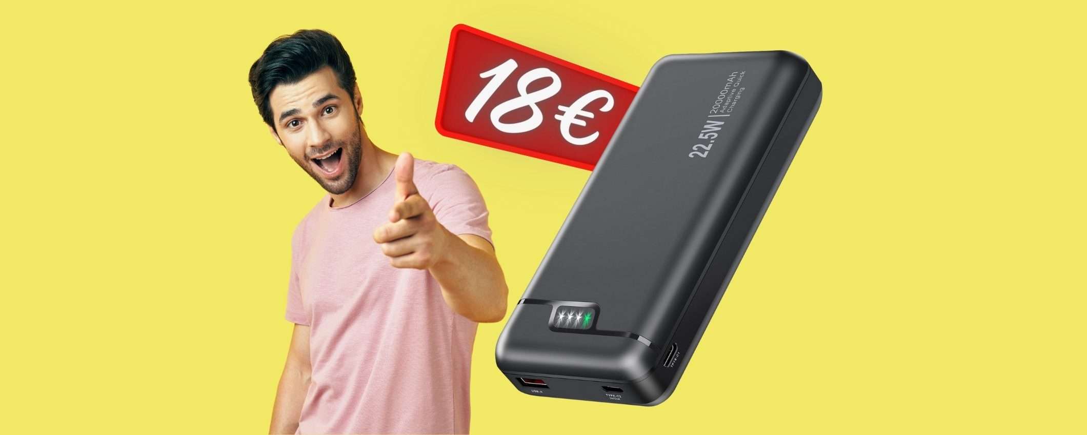 Power Bank da 20000mAh tuo con APPENA 18€ solo su Amazon Power Bank da 20000mAh tuo con APPENA 18€ solo su Amazon