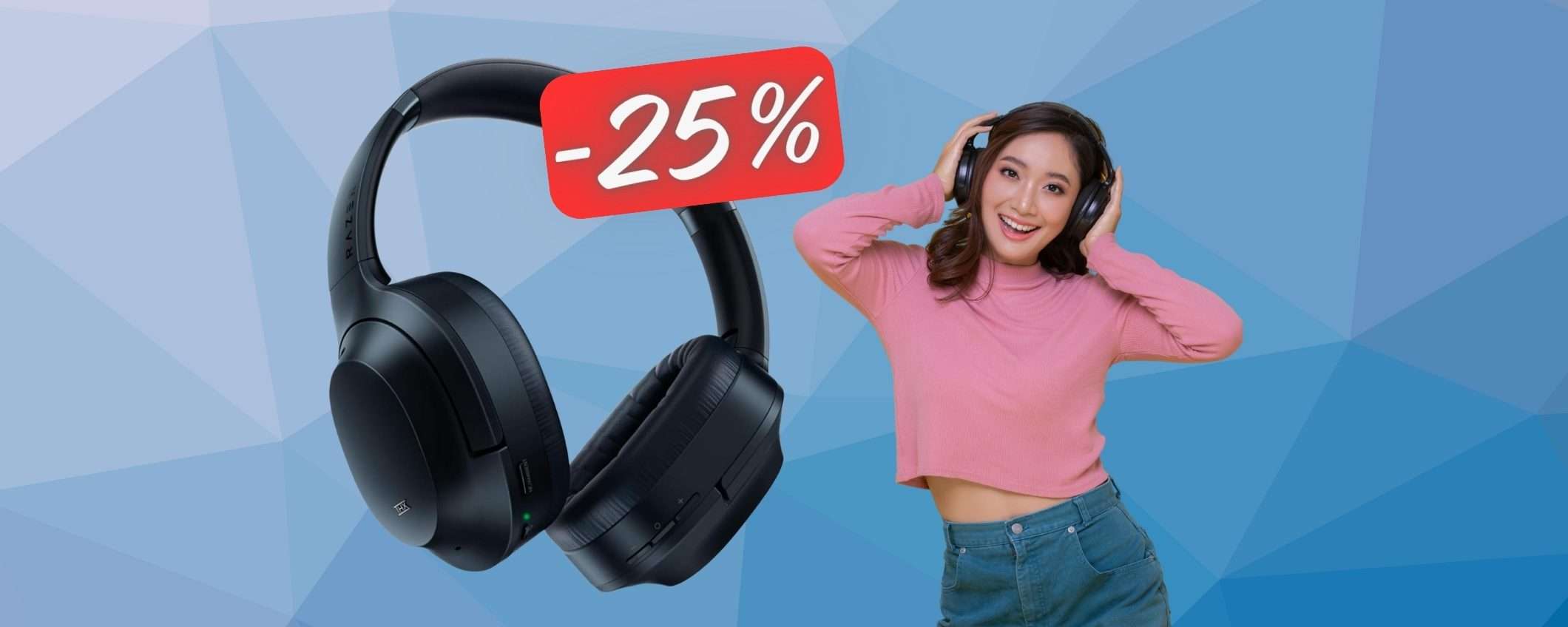 Razer Opus: cuffie wireless con cancellazione rumore avanzata (-25%) Razer Opus: cuffie wireless con cancellazione rumore avanzata (-25%)