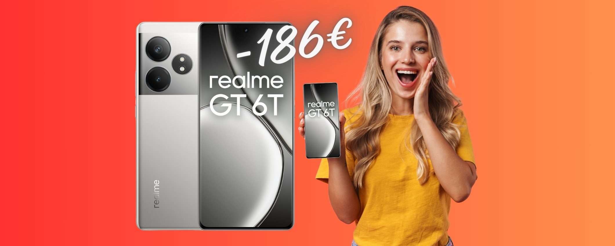 Realme GT 6T 5G (8+256GB) con lo SCONTO del 34% RISPARMI 186€ Realme GT 6T 5G (8+256GB) con lo SCONTO del 34% RISPARMI 186€